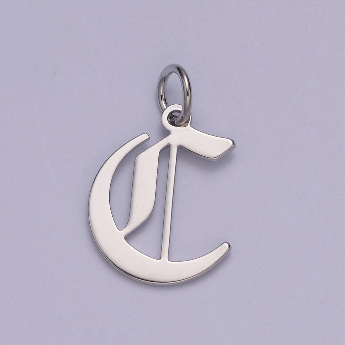 Gothic Letter Charm, Alphabet Charm, Silver Letter Charm, 26 Letters Initial Charms Old English Letter Pendant A690~A702