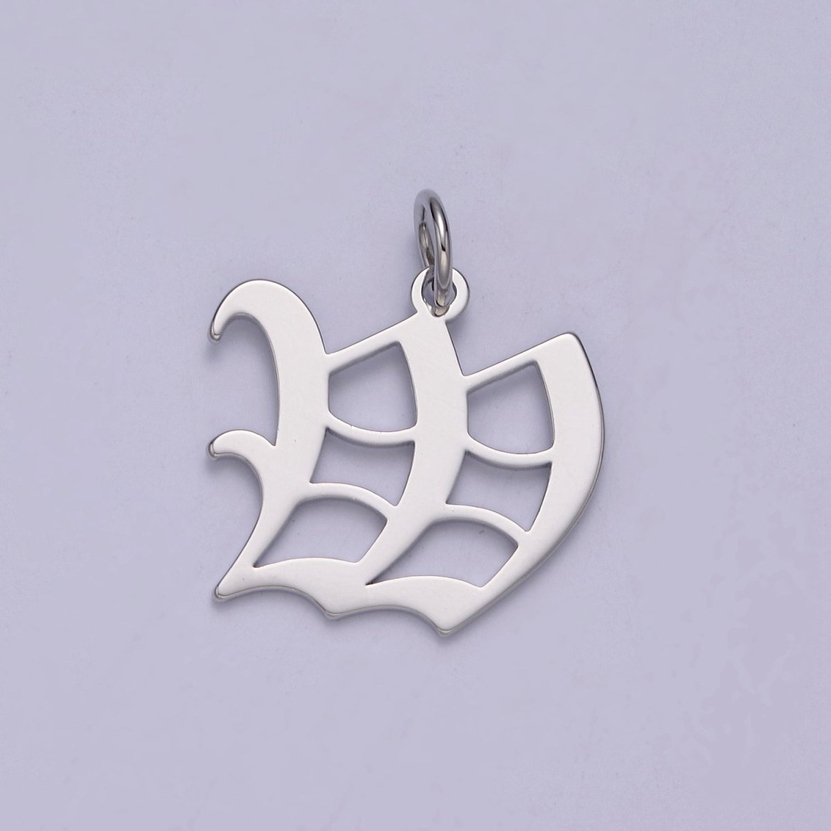 Gothic Letter Charm, Alphabet Charm, Silver Letter Charm, 26 Letters Initial Charms Old English Letter Pendant A690~A702