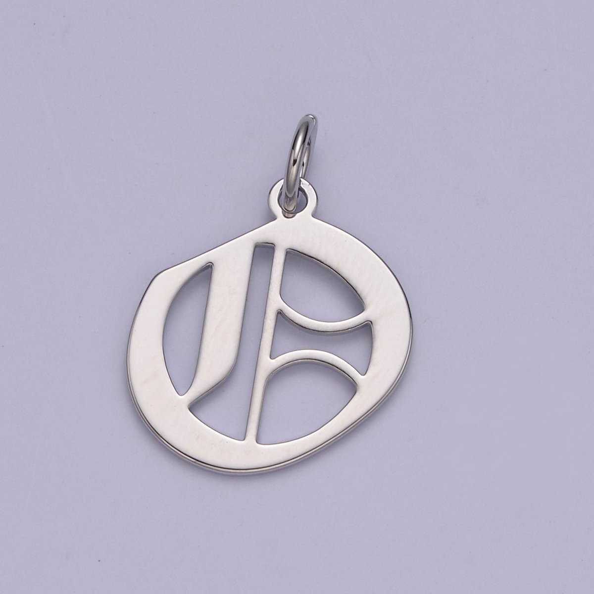 Gothic Letter Charm, Alphabet Charm, Silver Letter Charm, 26 Letters Initial Charms Old English Letter Pendant A690~A702