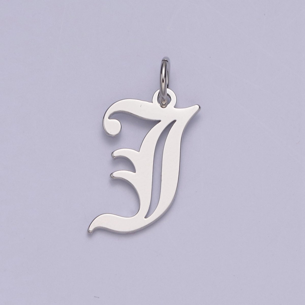 Gothic Letter Charm, Alphabet Charm, Silver Letter Charm, 26 Letters Initial Charms Old English Letter Pendant A690~A702