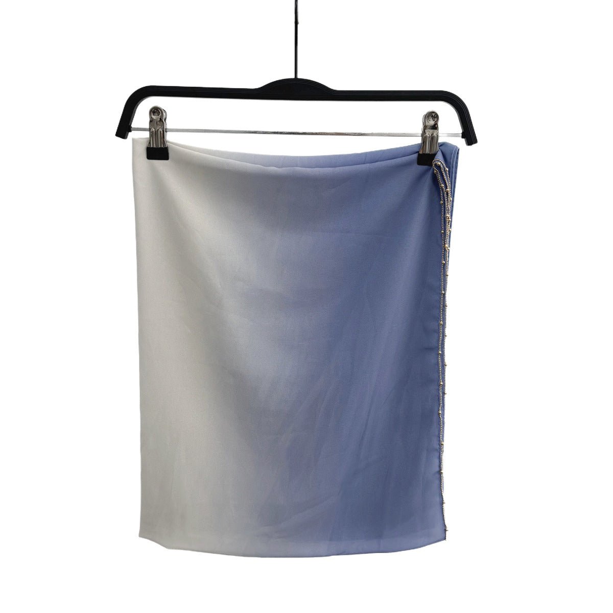 Gradient Colour Pearl Chiffon Beaded Chain Hijab (MH137)