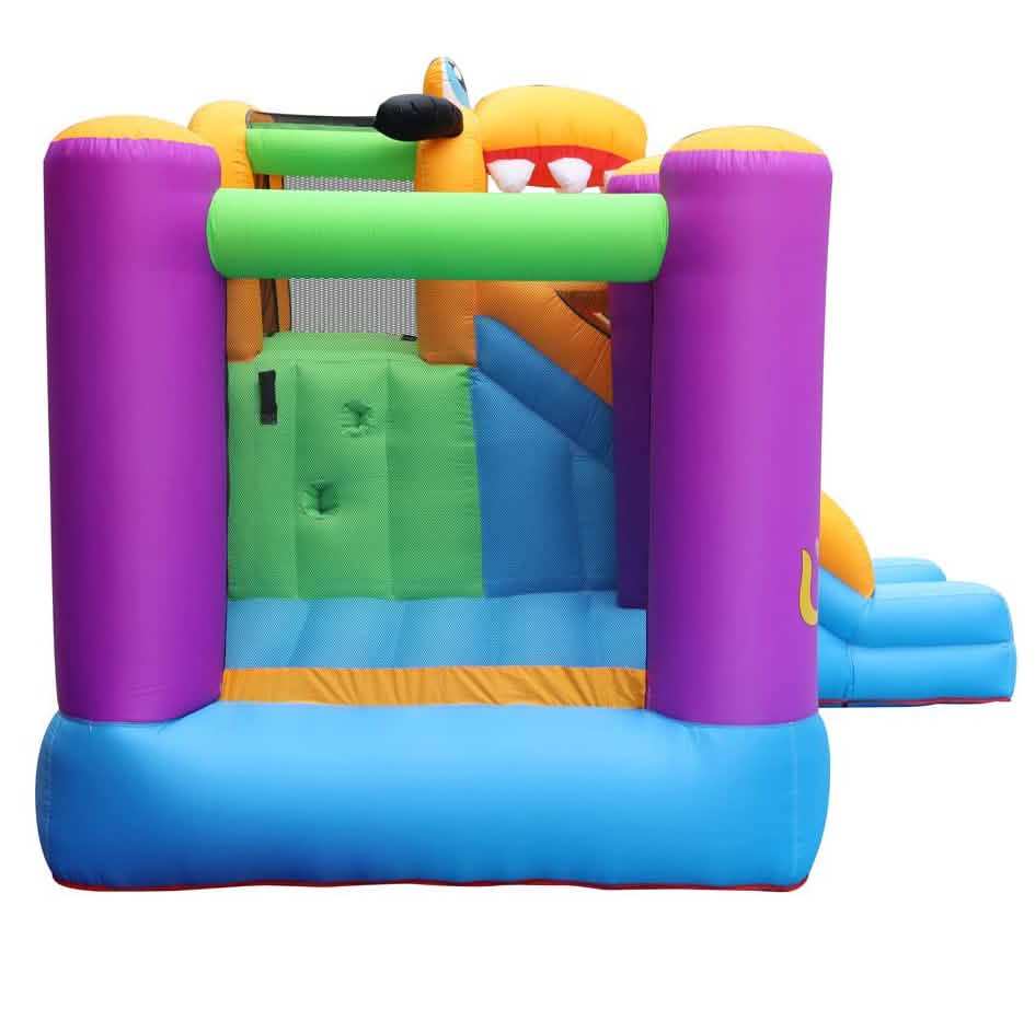 Green Dog Bouncy Castle House Slide and Jump 450W Blower