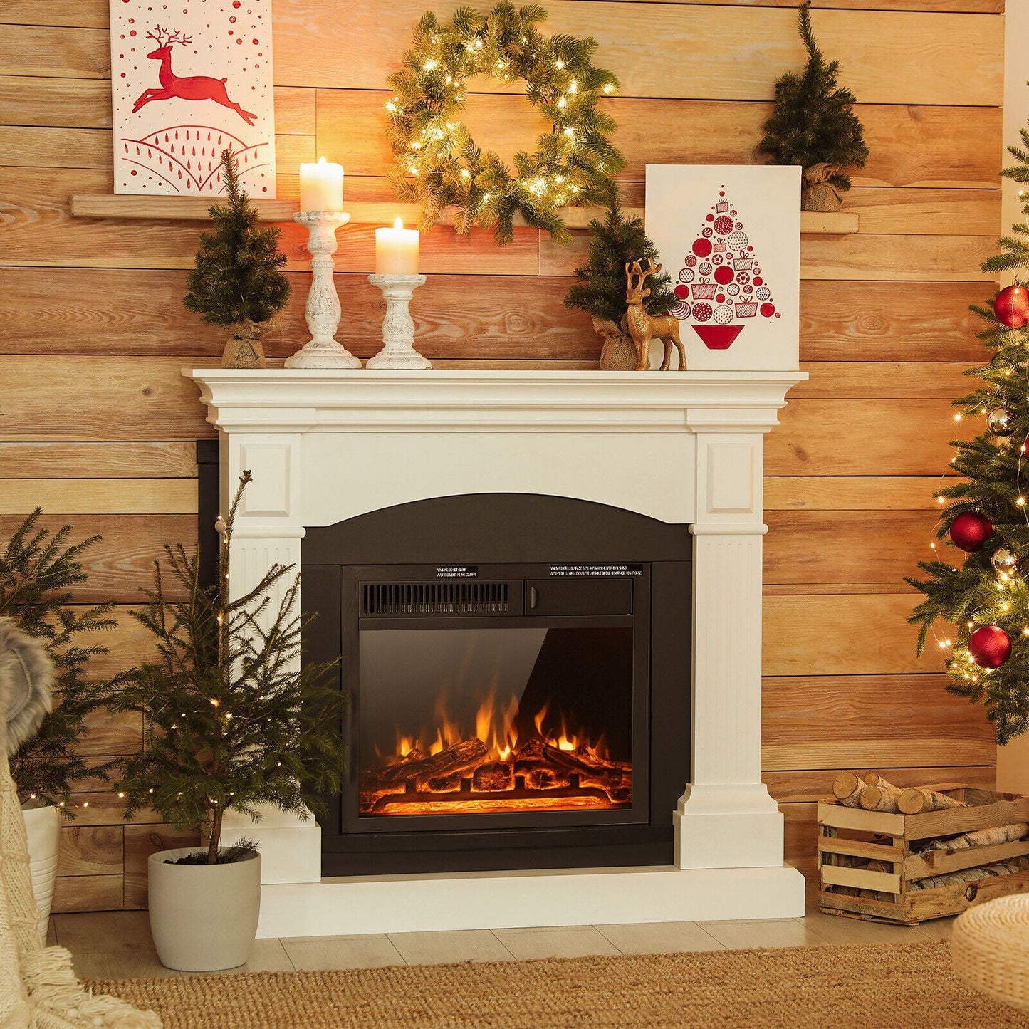 18/22.5 Inch Electric Fireplace Insert with 7