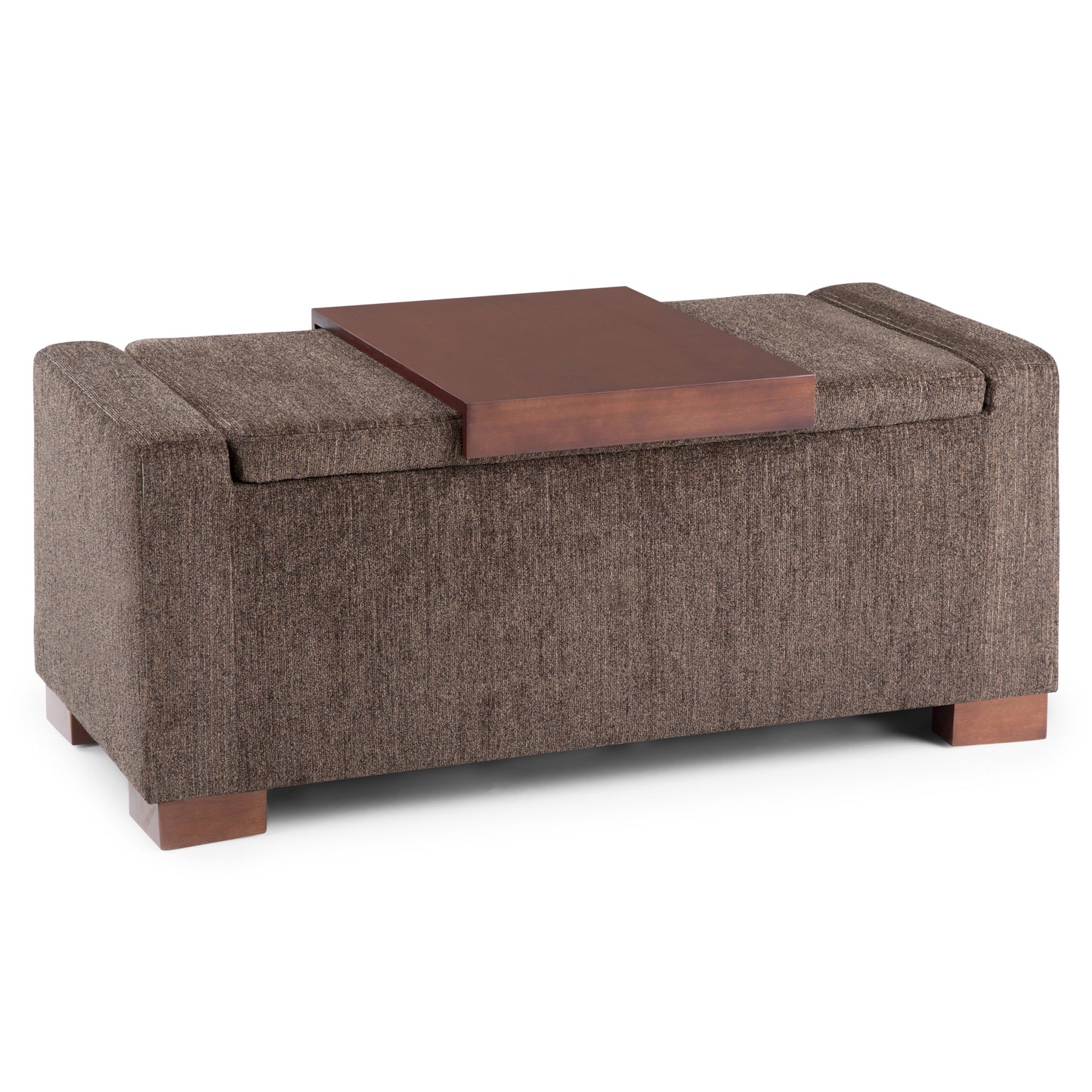 Bretton 42 Inch Wide Lift Top Storage Ottoman in Deep Umber