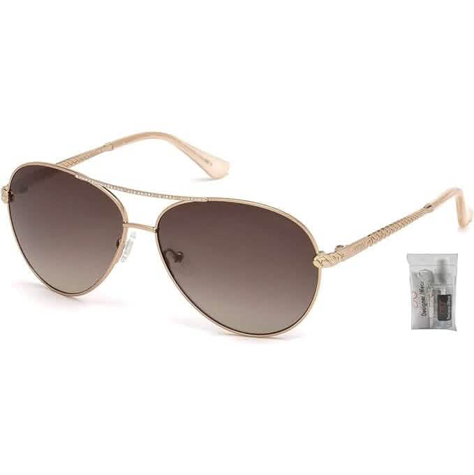Lunettes de soleil de pilote GUESS GU7470-S pour femme + LOT avec kit d'entretien de lunettes de designer iWear (reconditionné)