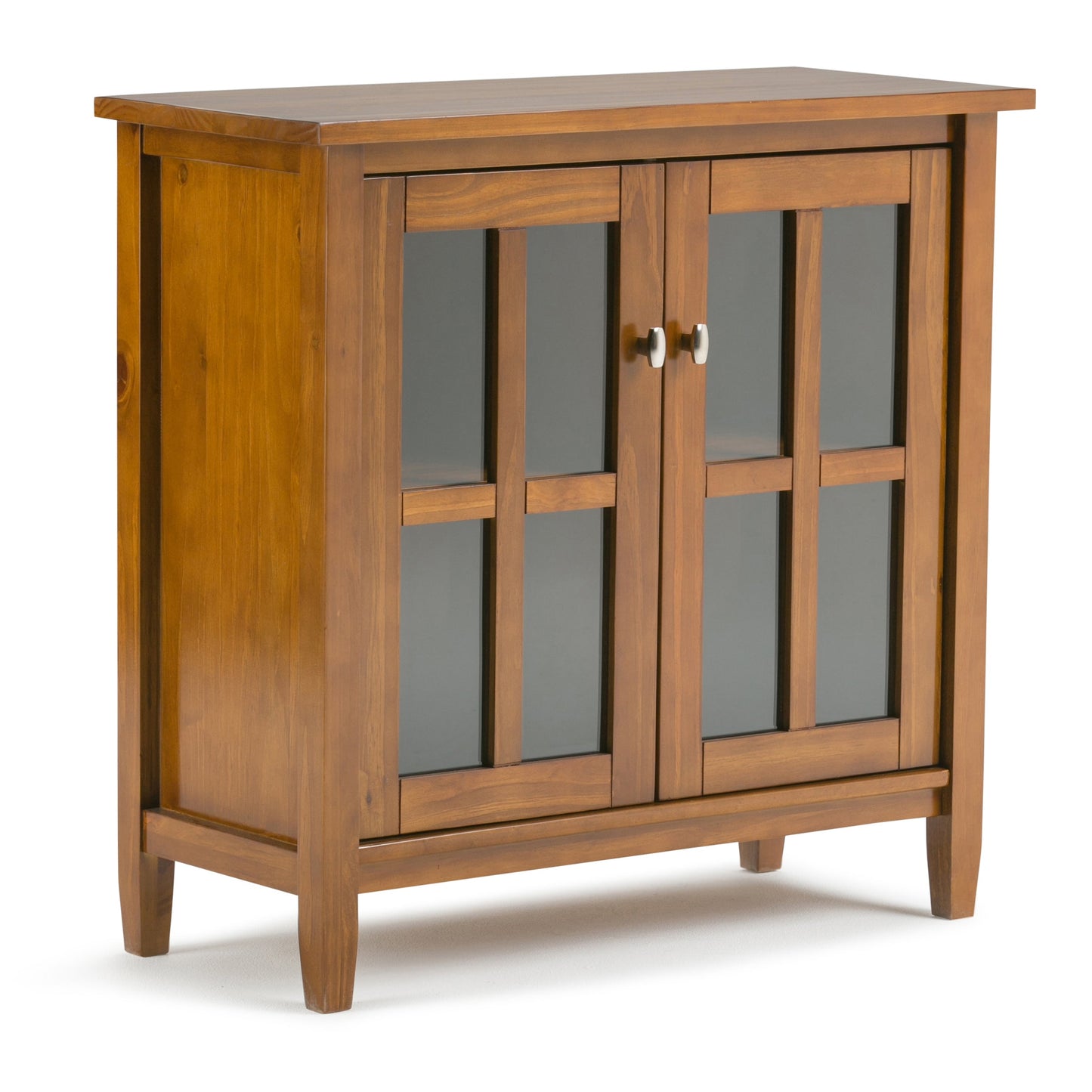Warm Shaker 32" Wide Solid Wood Low Storage Cabinet in Light Golden