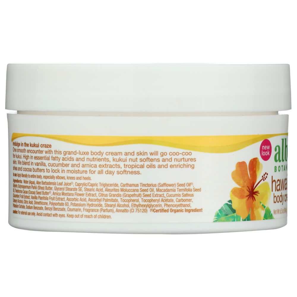 ALBA BOTANICA: Hawaiian Deep Moisturizing Body Cream Kukui Nut, 6.5 oz