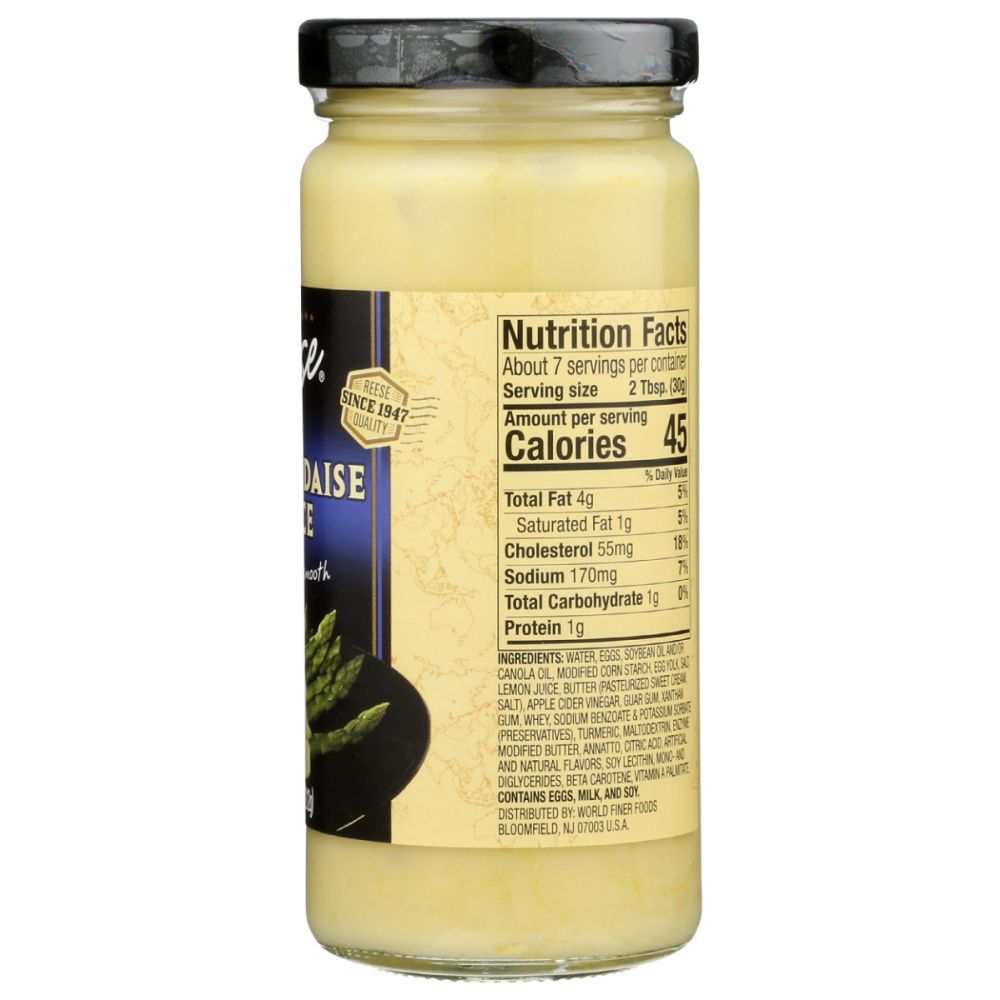 REESE:  Hollandaise Sauce - Perfect for Vegetables & Eggs Benedict 7.5oz