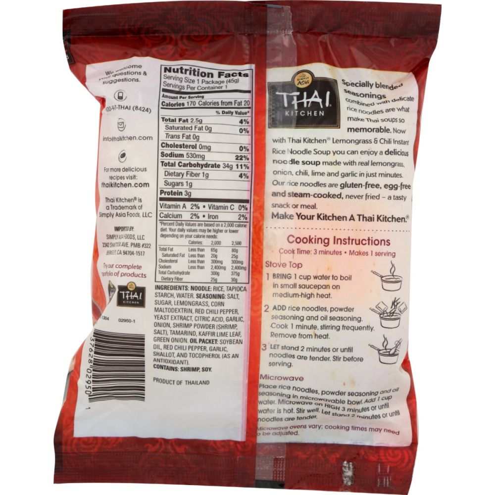 Thai Kitchen Gluten Free Lemongrass & Chili  Rice Noodle Soup - 1.6 oz