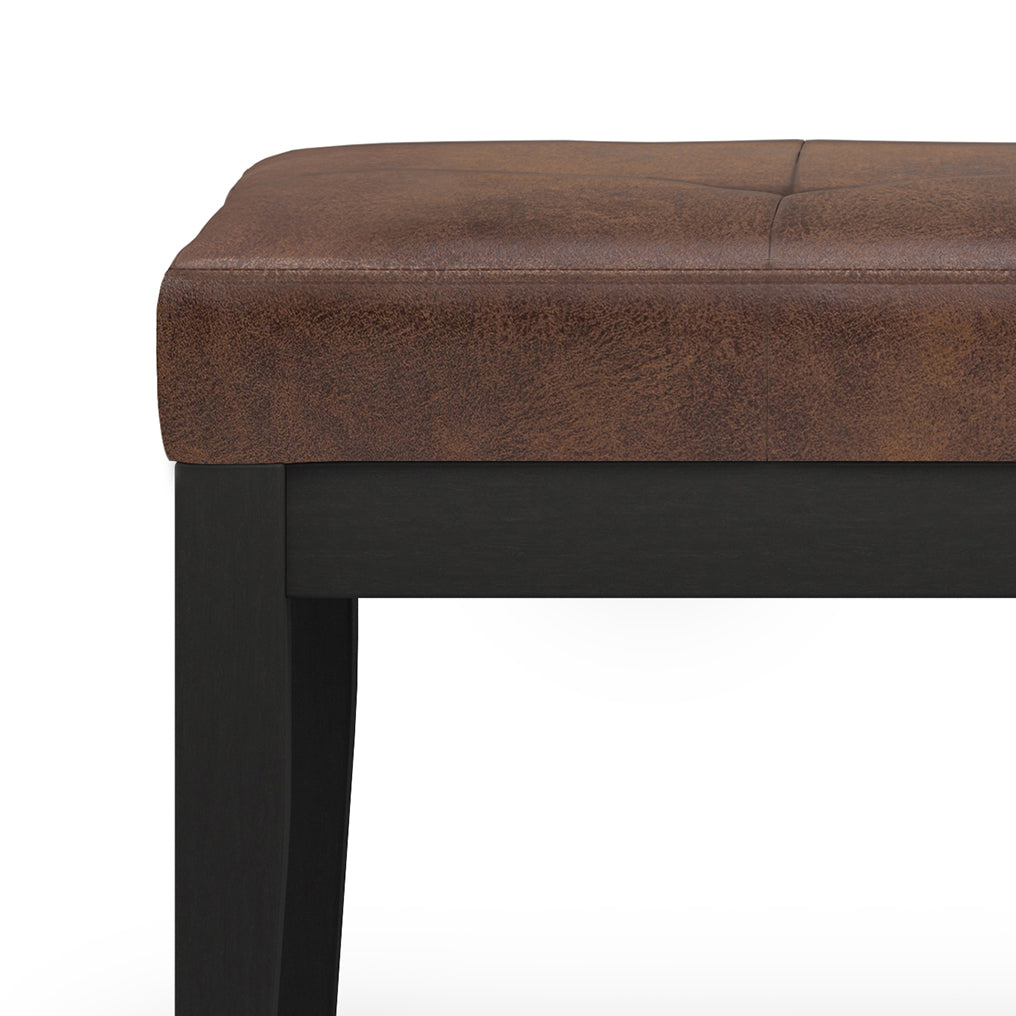 Lacey Tufted Ottoman Bench - Distressed Chestnut
