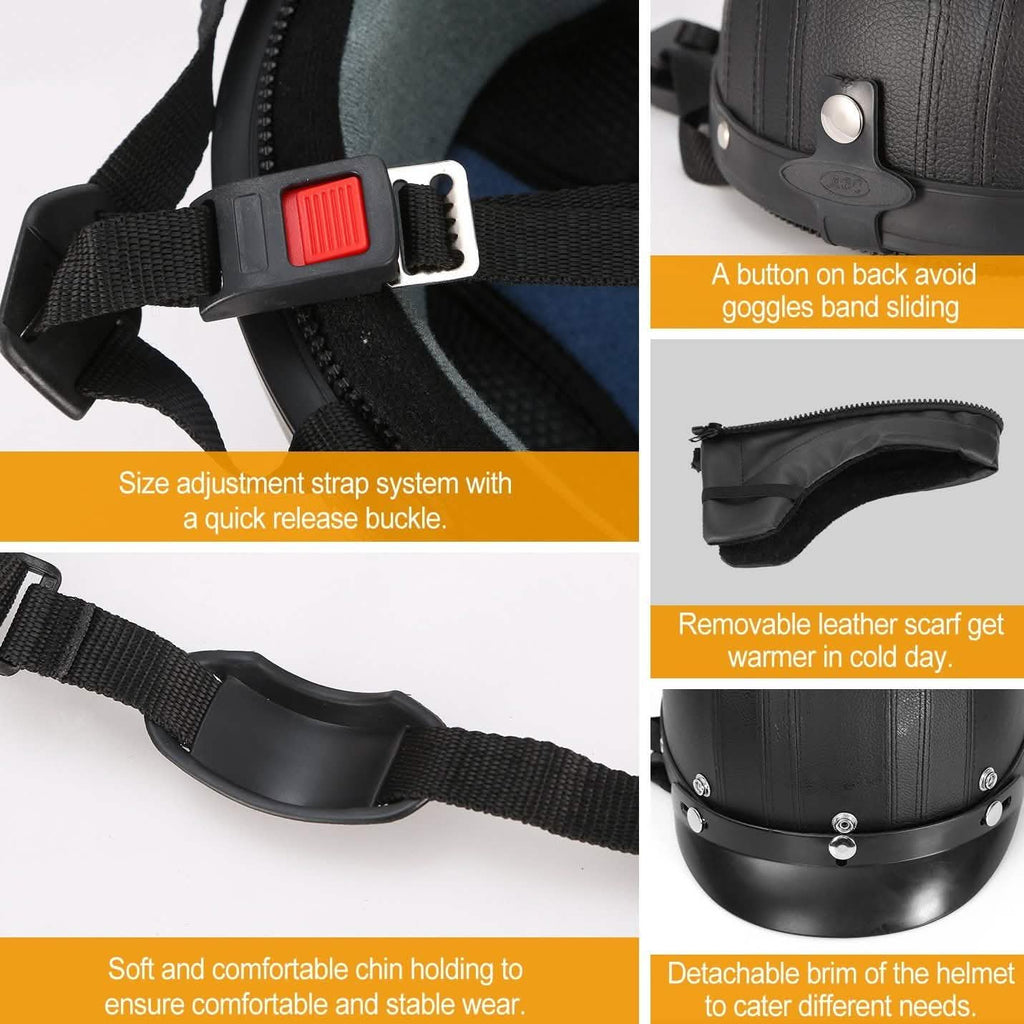 Half Motorcycle Helmet with Pilot Goggles