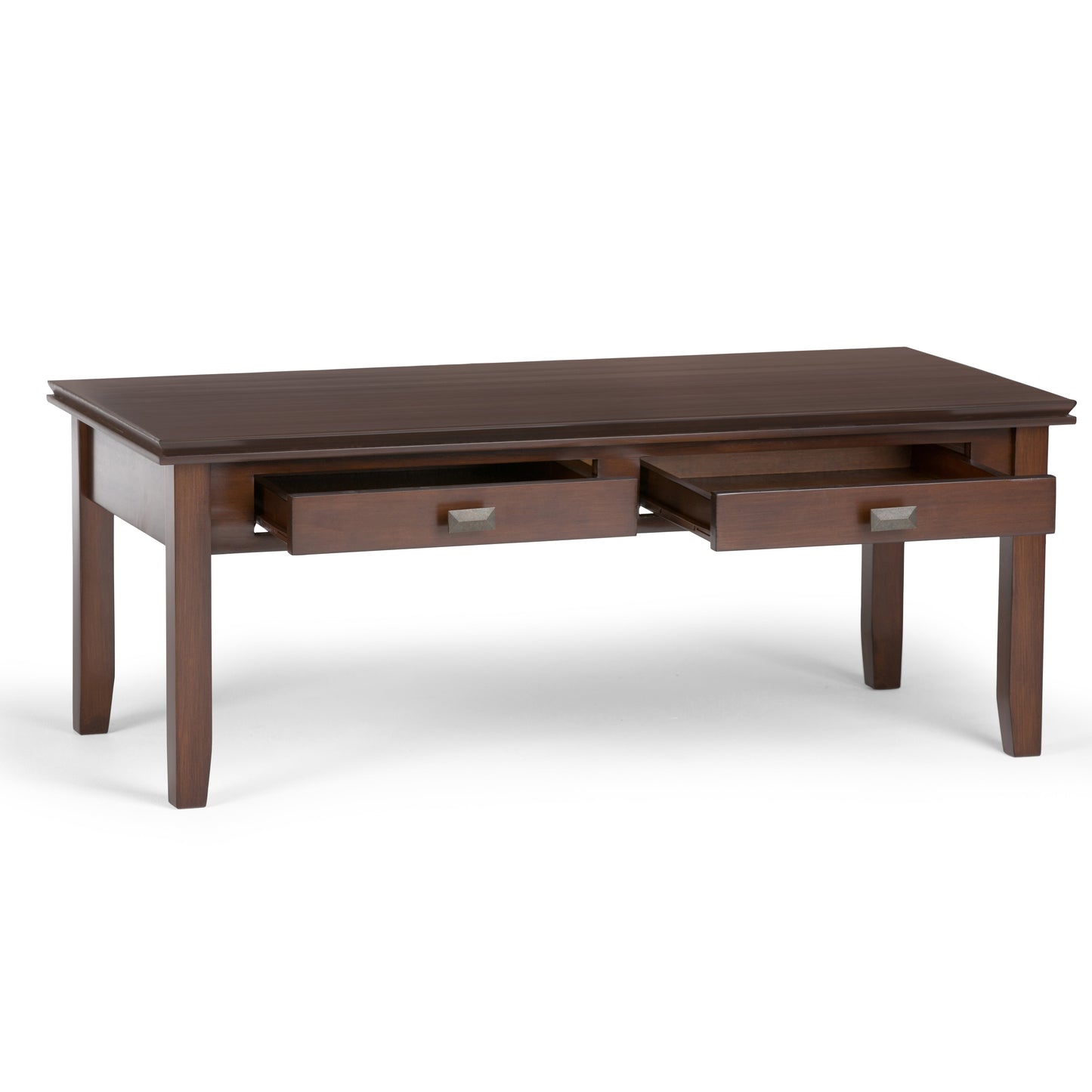 Artisan 46 Inch Wide Solid Wood Coffee Table in Russet