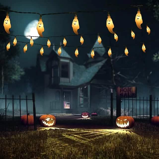 Guirlande Lumineuse LED Fantôme Mignon d'Halloween pour Rembourrage