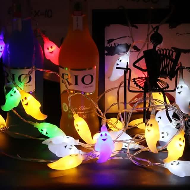 Guirlande Lumineuse LED Fantôme Mignon d'Halloween pour Rembourrage