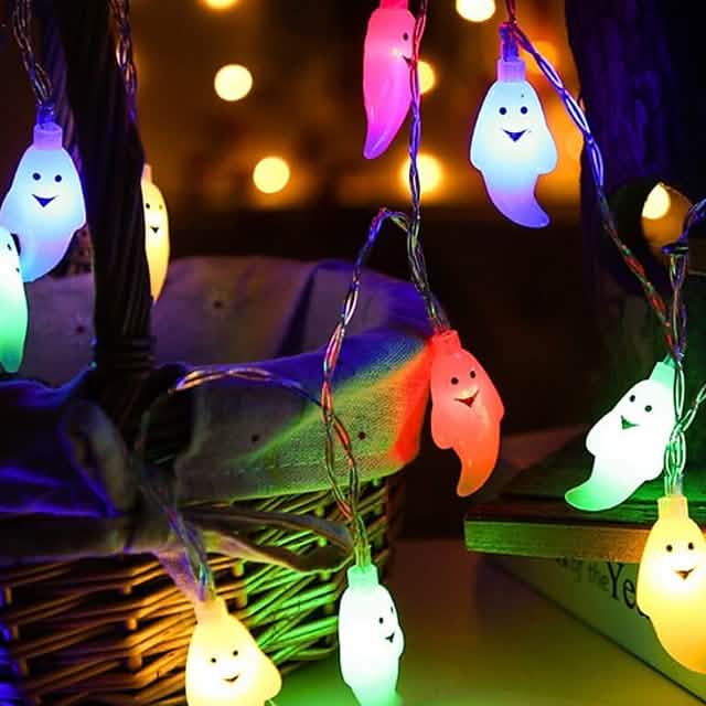 Guirlande Lumineuse LED Fantôme Mignon d'Halloween pour Rembourrage