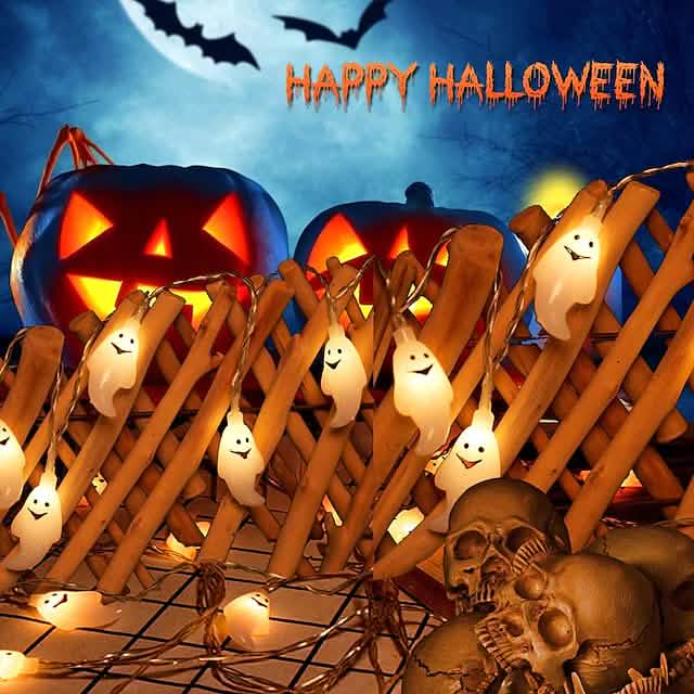 Guirlande Lumineuse LED Fantôme Mignon d'Halloween pour Rembourrage