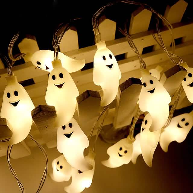 Guirlande Lumineuse LED Fantôme Mignon d'Halloween pour Rembourrage