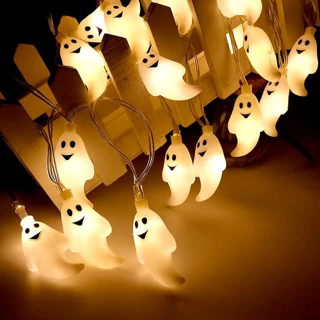 Guirlande Lumineuse LED Fantôme Mignon d'Halloween pour Rembourrage