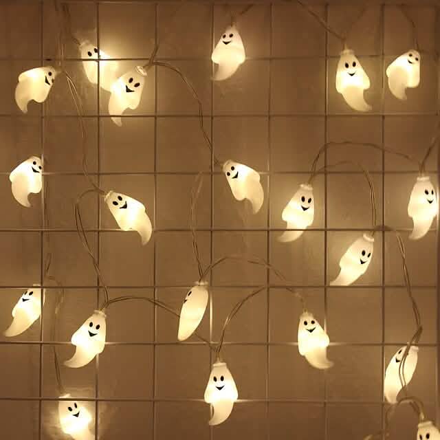 Guirlande Lumineuse LED Fantôme Mignon d'Halloween pour Rembourrage