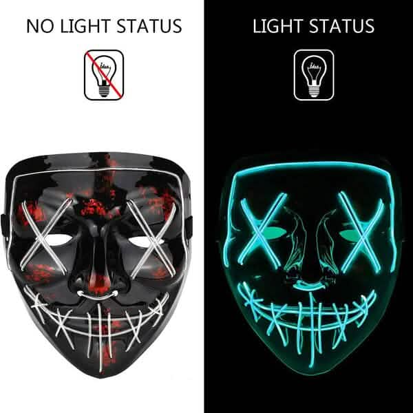 Halloween Mask LED, Light up Mask for Festival Cosplay
