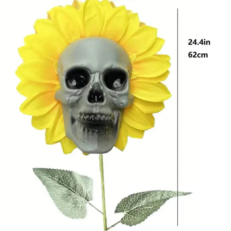 Halloween Sunflower Skull Head Garden Decoration