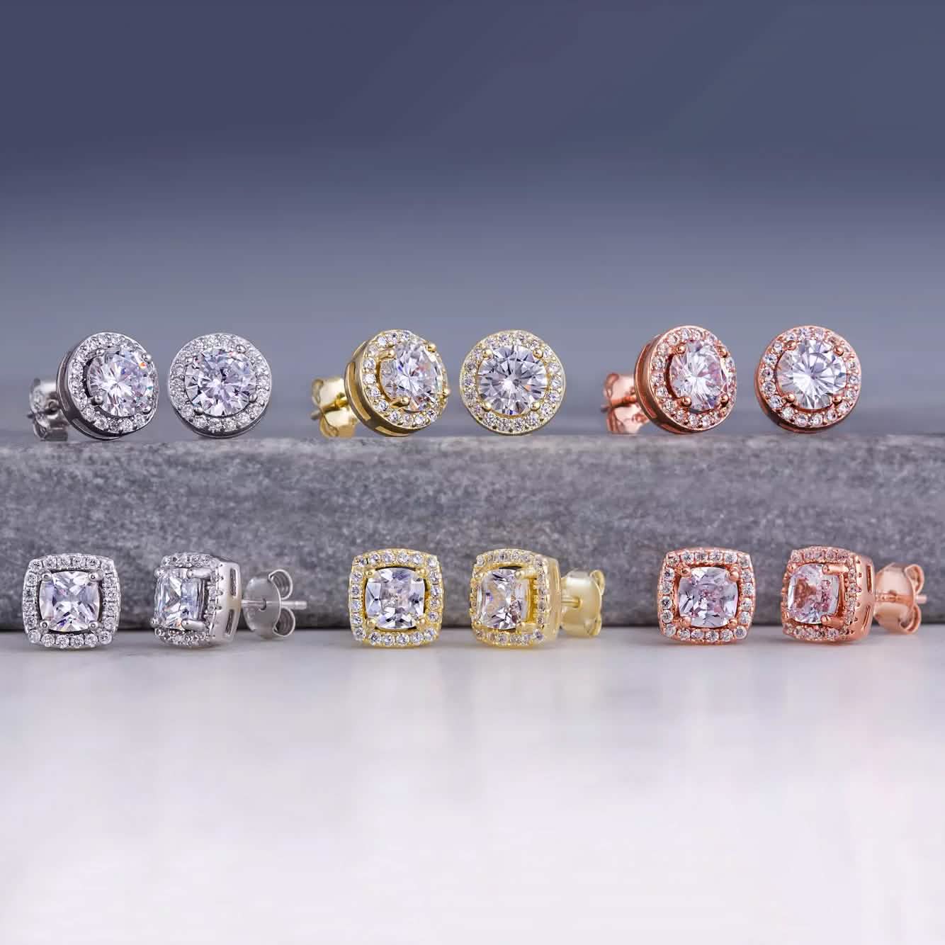 Clous d'oreilles diamants sertis clos