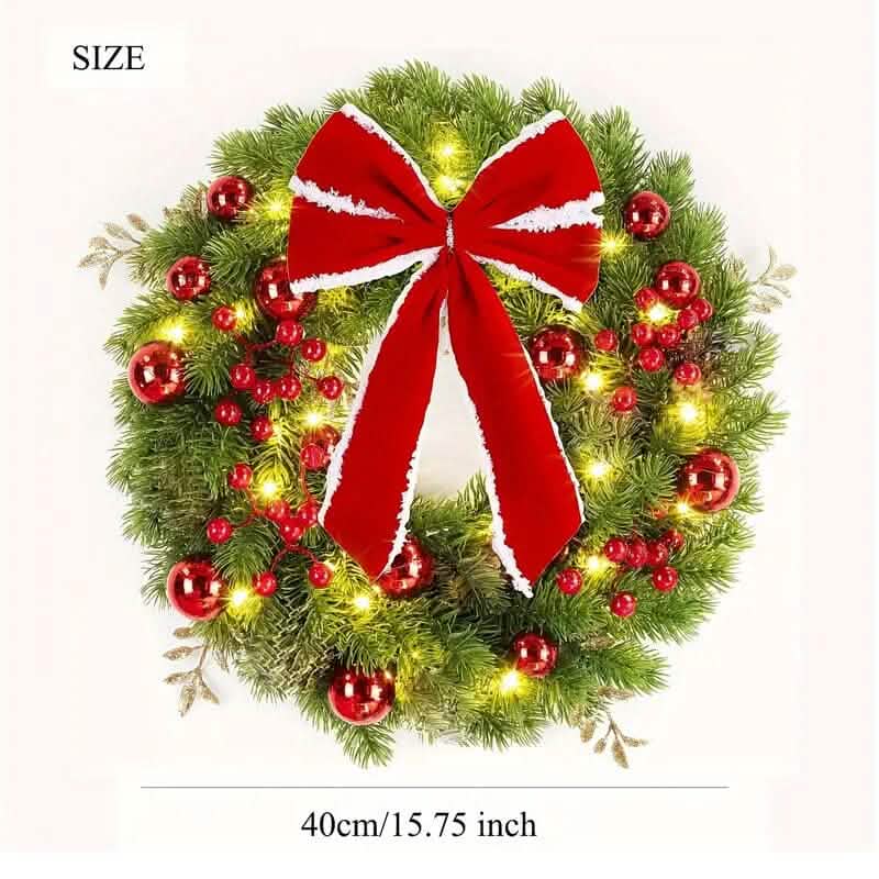 Décoration de couronne de Noël faite à la main