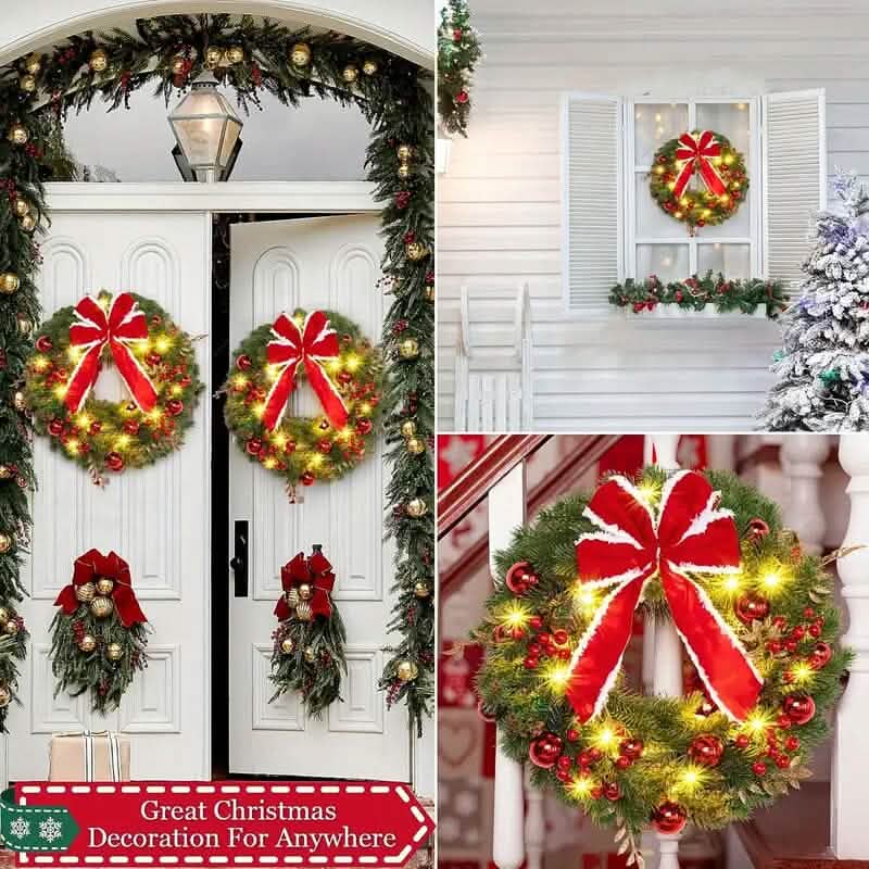 Décoration de couronne de Noël faite à la main
