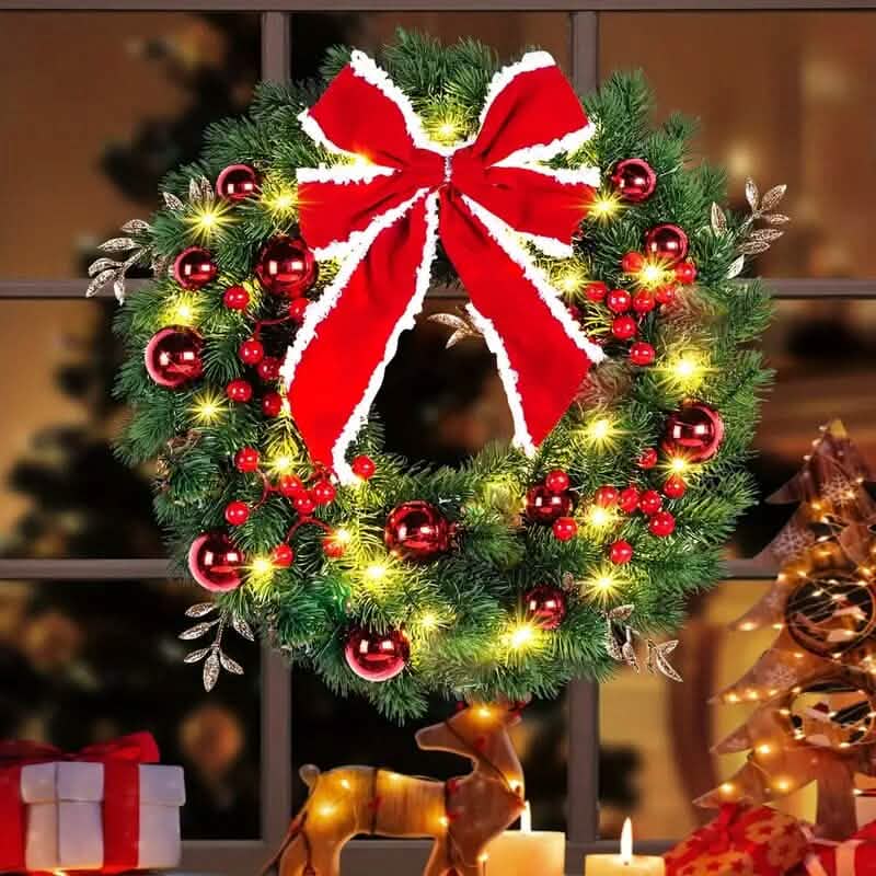 Décoration de couronne de Noël faite à la main