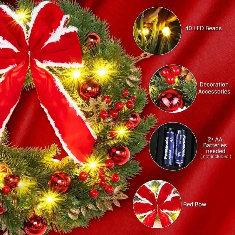 Décoration de couronne de Noël faite à la main