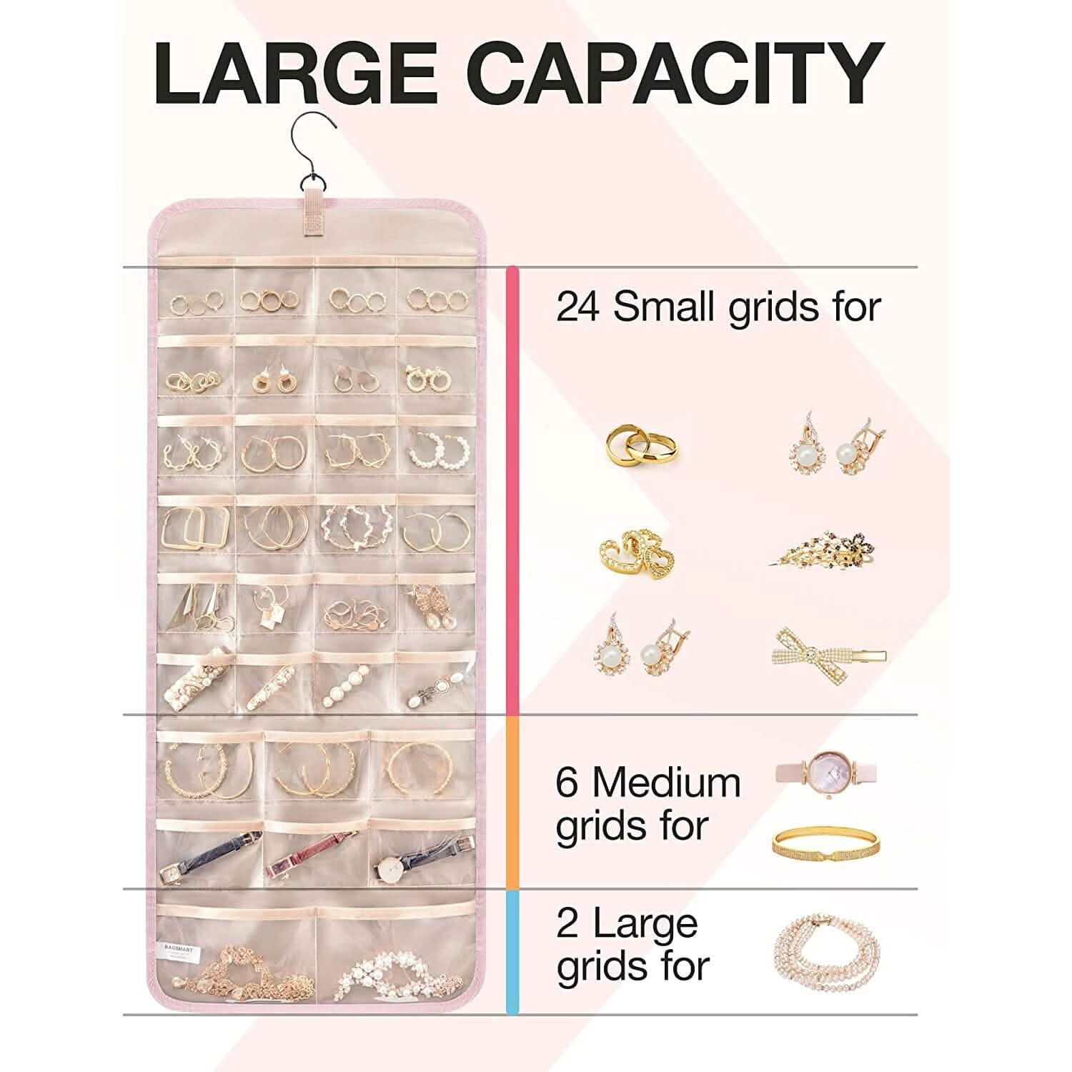 Hanging Jewelry Organizer Storage Roll