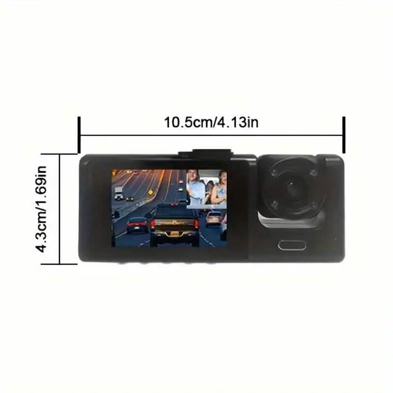 HD 1080P Car Dual Camera with IR Night Vision Loop Recording 2" IPS Screen