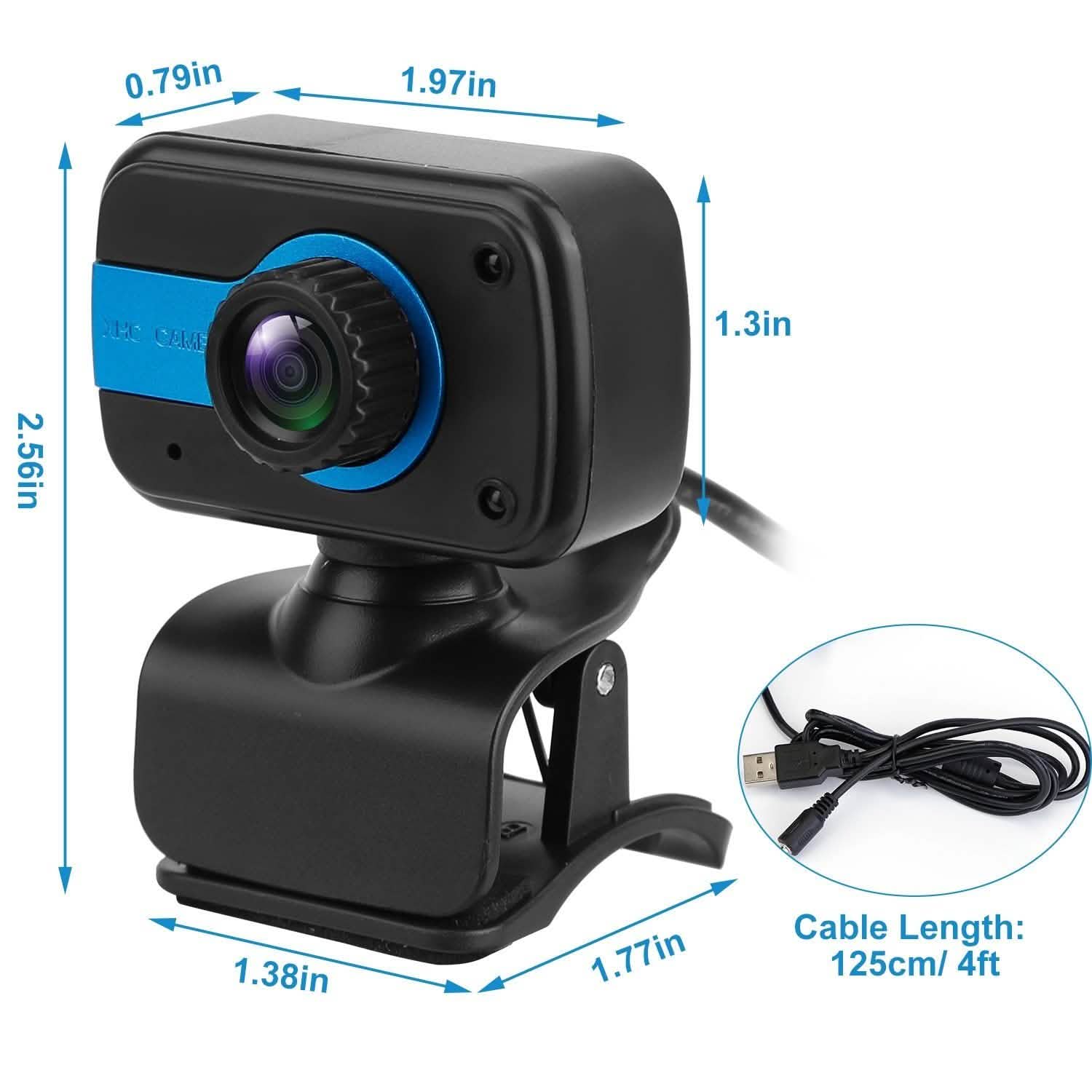 HD Webcam USB PC with Microphone Rotatable Clip