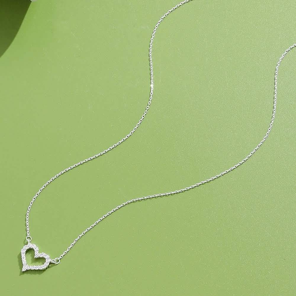Heart-Shape 925 Sterling Silver Pendant Necklace