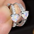 Heart-shaped Synthetic Zirconia Hoop Earrings