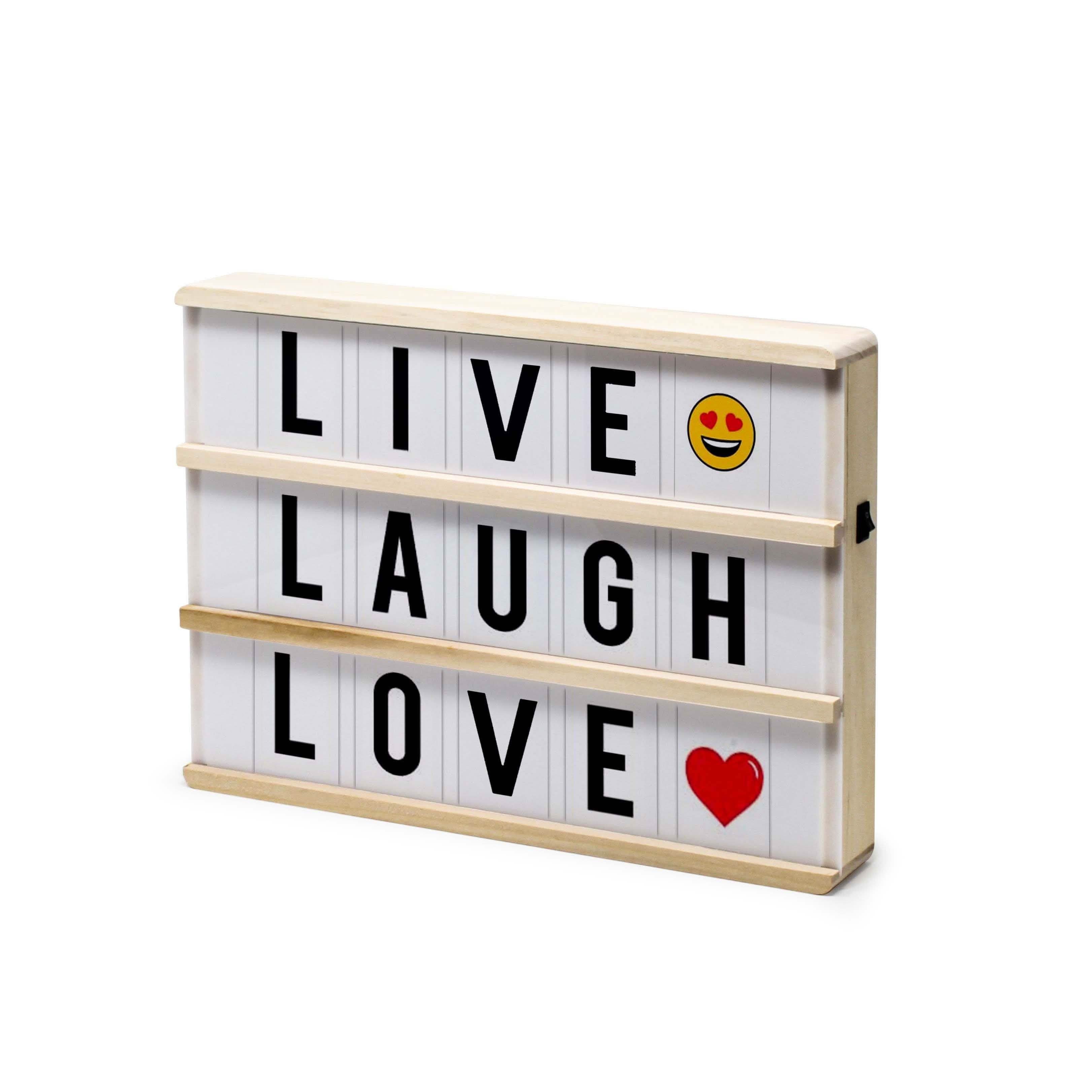 Hearth & Haven 木製LEDライトアップメッセージボックス