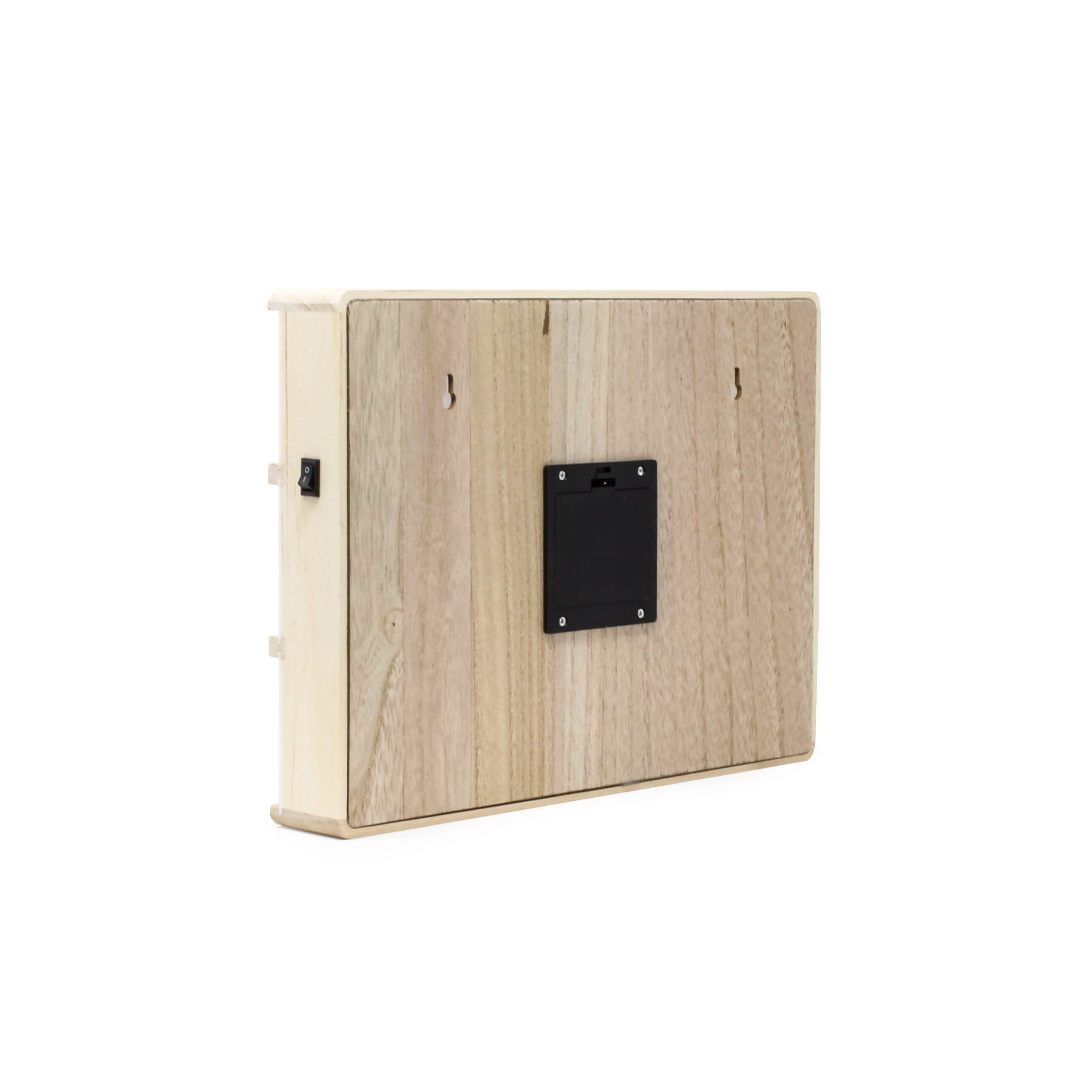 Hearth & Haven 木製LEDライトアップメッセージボックス