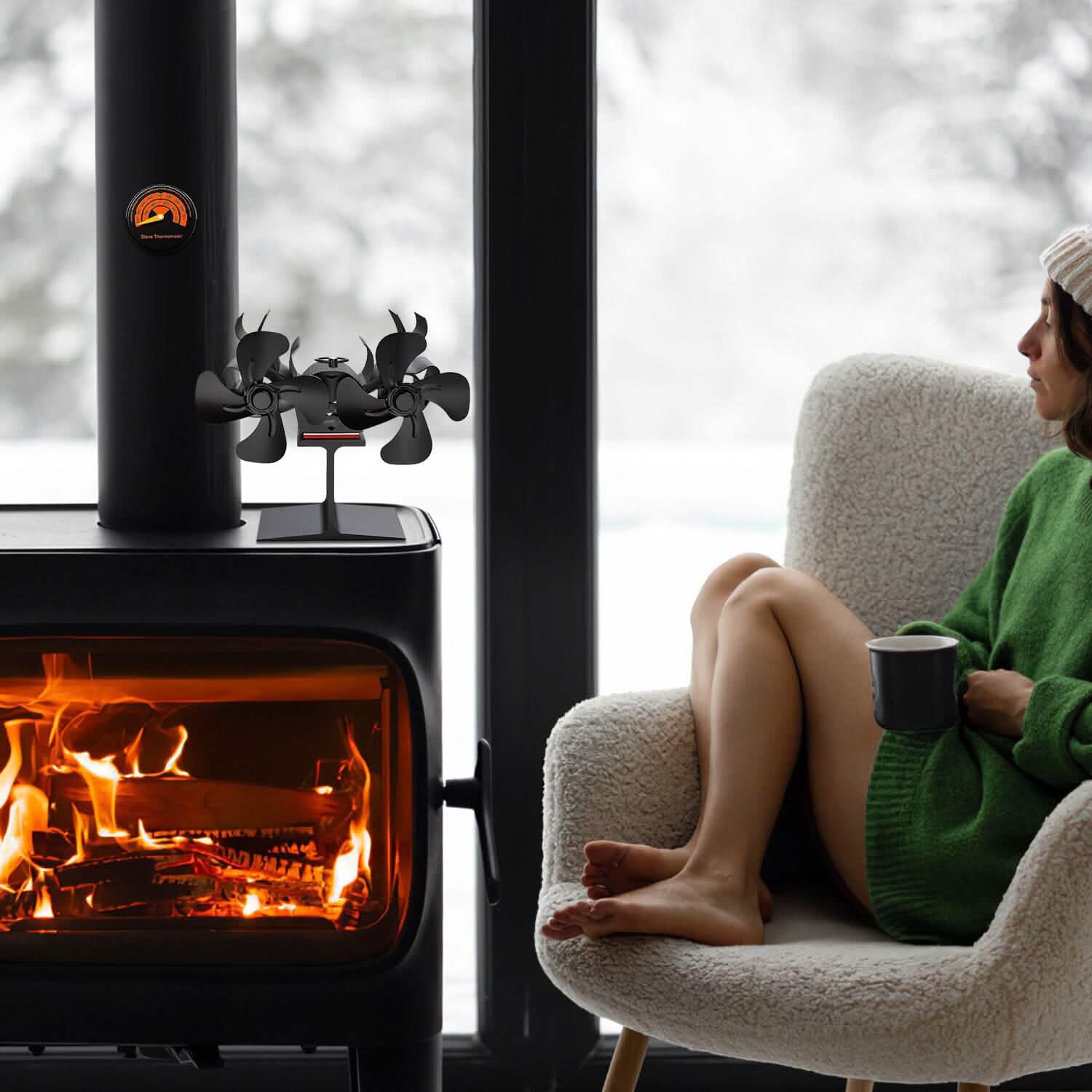 Ventilateur de poêle à bois alimenté par la chaleur