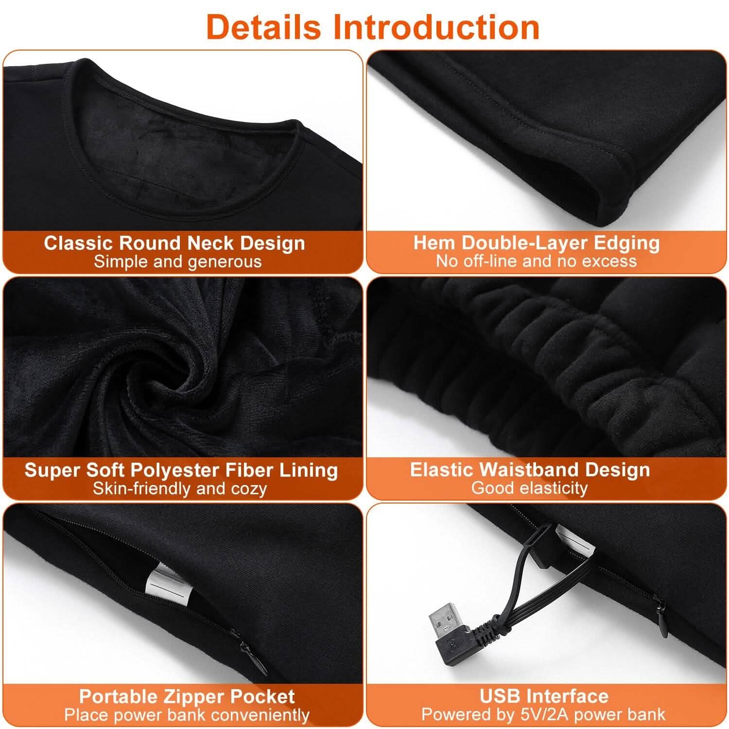 Heated Underwear Long Shirt and Pants Set