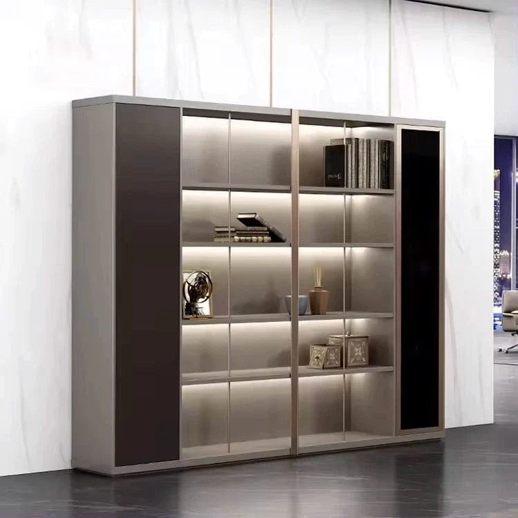 Langford · Office Shelves w/ Lighting & Wardrobe Storage