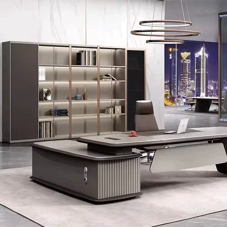 Langford · Office Shelves w/ Lighting & Wardrobe Storage
