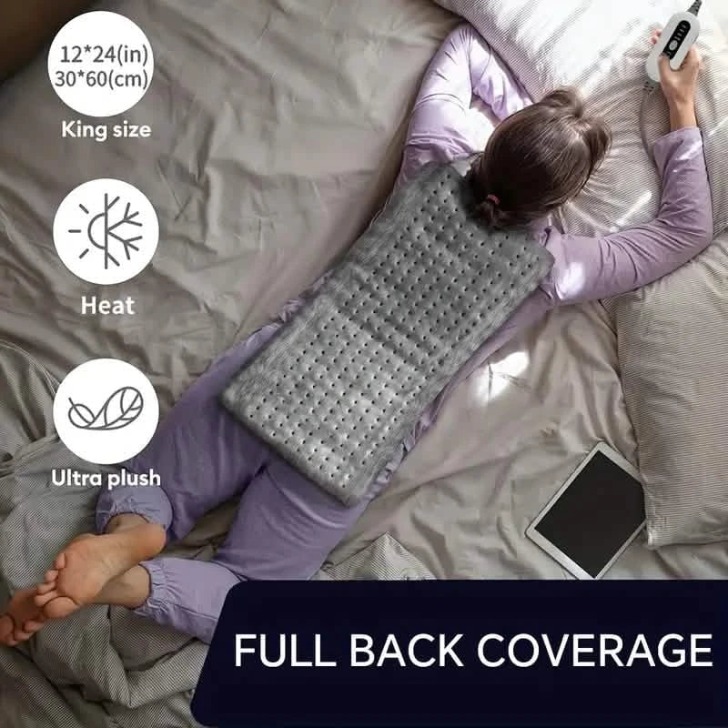 Heating Pad 12x24 Inch Soft Flannel with 4 Heat Levels Up To 150°F and 2-Hour Auto-Off