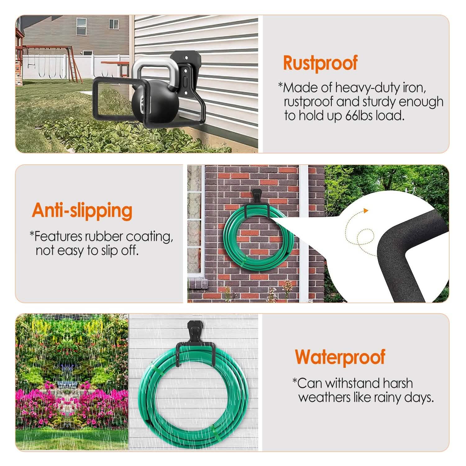 Heavy Duty Iron Hose Holder Wall Mounted