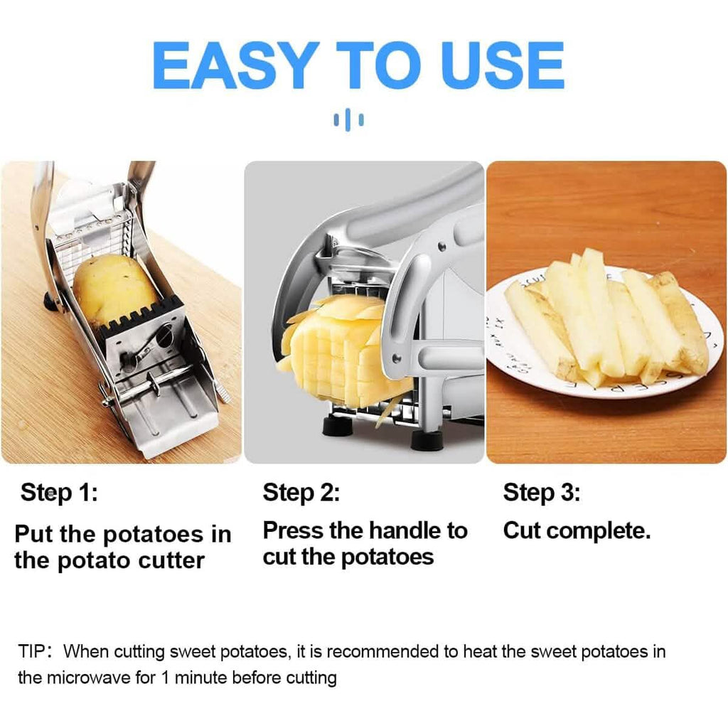 Coupe-frites professionnel en acier inoxydable