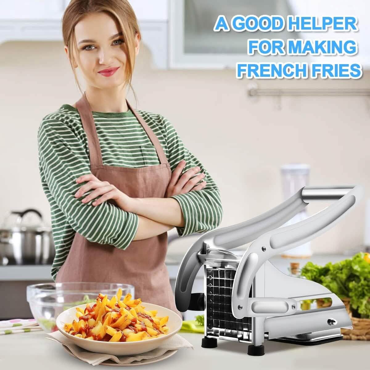 Coupe-frites professionnel en acier inoxydable