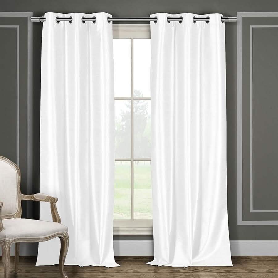 Heavy Faux-Silk Double-Layered Blackout Thermal Panel Pair - Assorted Colors