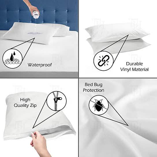 Protège-matelas en vinyle zippé imperméable et anti-punaises de lit, poids lourd