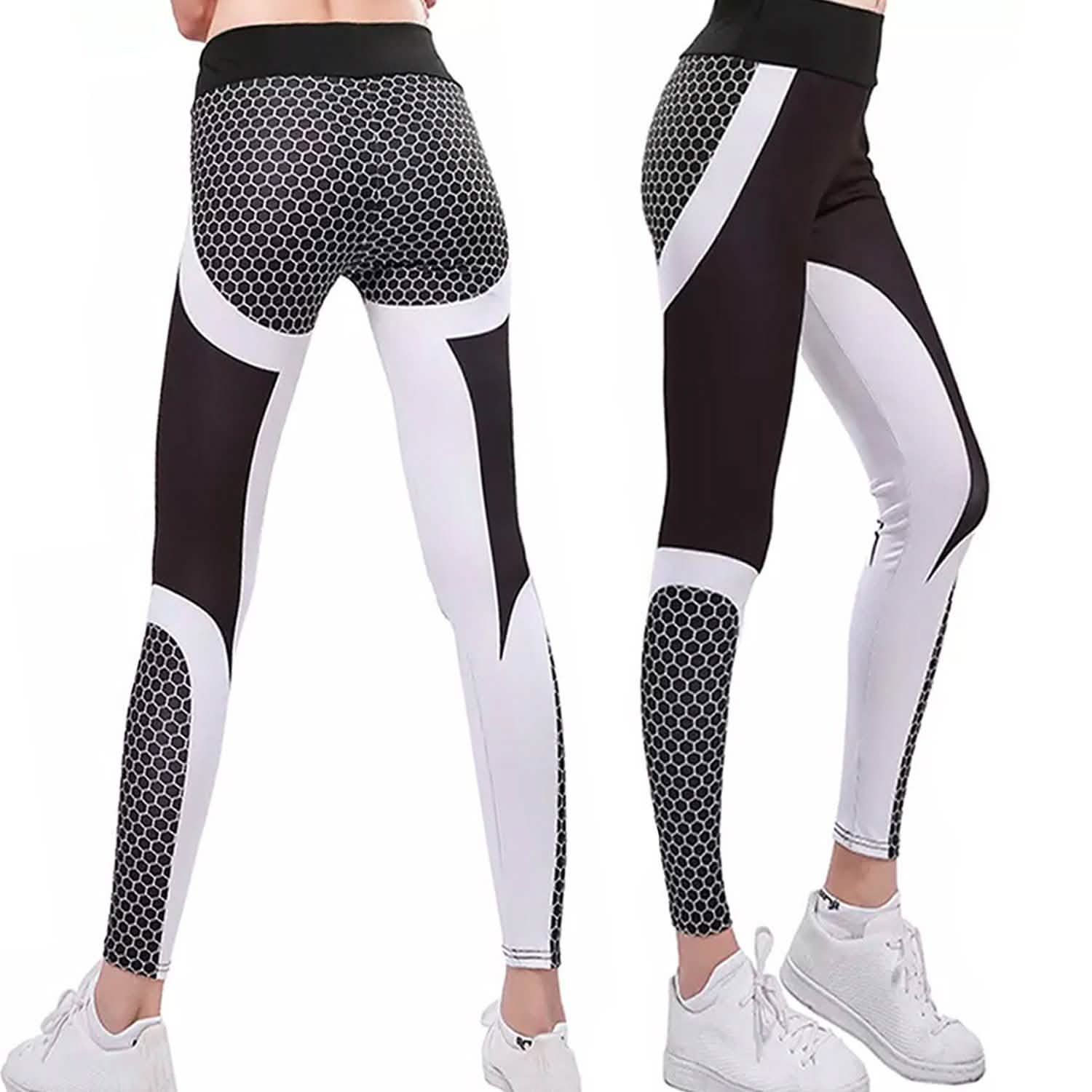 Pantalon de sport fitness yoga leggings ruchés taille haute alvéolés
