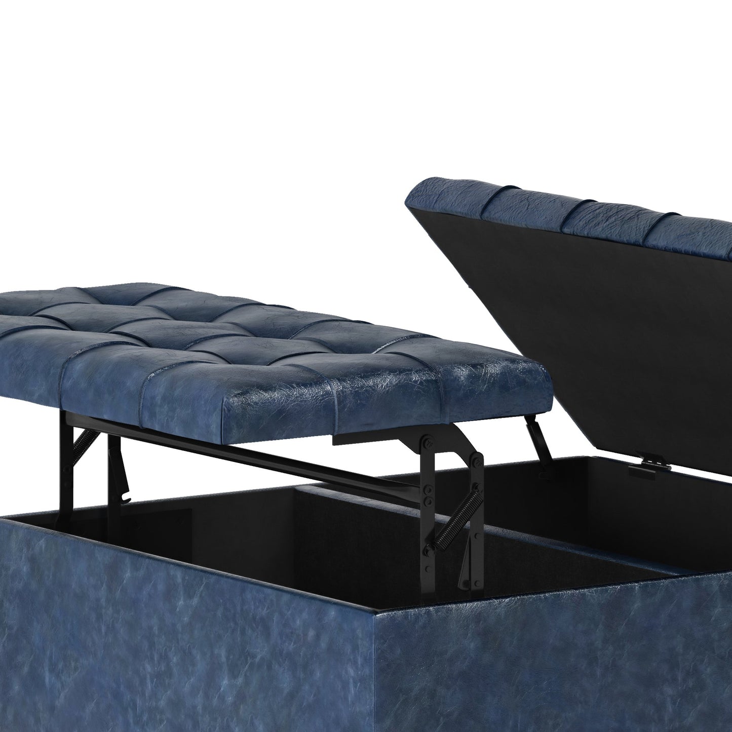 Harrison 36 Inch Wide Coffee Table Storage Ottoman in Denim