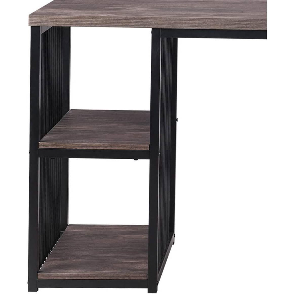 Home Office Computer Desk with 2 Open Storage Shelves